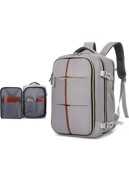 Sırt Çantası Çok Fonksiyonlu Seyahat Sırt Çantası Havayolu Terstrılmış Dizüstü Bilgisayar Schoolbag Açık Hava Sporları Ayakkabı ile Gündüz Paketi Bölme: Gümüş Gri (Yurt Dışından)