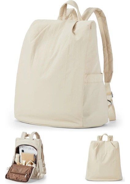 Kadınlar Için Sırt Çantası, Basit Modern Sırt Çantası, Hafif Iş Sırt Çantası Kadınları, Sac À Dos Femme, Hırsızlık Önleme Sırt Çantası: Bej (Yurt Dışından)