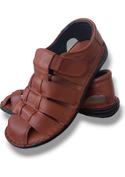 Gr0168 içi Dışı Hakiki Yumuşak Deri Kaydırmaz Kauçuk Taban Terletmez Yara Yapmaz Erkek Sandalet indirimleri