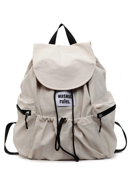 2025 Yeni Sınırlar Arası Şık Şık Dragstring Çift Omuzlu Sırt Çantası-Büyük Kapasiteli Seyahat Sporları Çift Sırt Çantası (F Renk Için: Fildişi Beyaz/boyut: 15 Inç (Yurt Dışından)