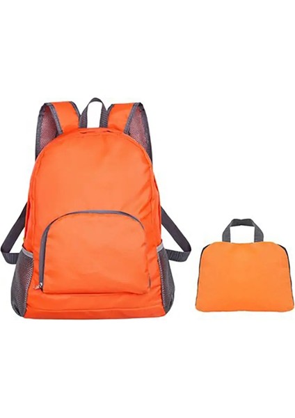 Yeni Katlanabilir Sırt Çantası Hafif Naylon Sıradan Sırt Çantası Dış Mekan Seyahat Erkek Kadınlar Day Pack Öğrenci Schoolbag Basit Sırt Çantası Renk: Turuncu (Yurt Dışından)