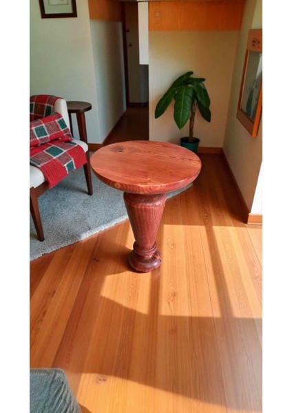 Rustik Doğal Ahşap Tekli Sehpa – Maun Renk Mantar Yan Sehpa fiyatları