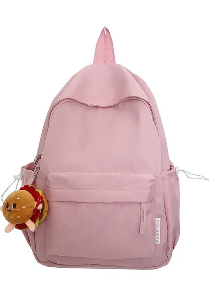 Genç Su Geçirmez Naylon Kızlar Için Moda Okul Çantası, Sevimli Kadınlar Dizüstü Bilgisayar Sırt Çantası Seyahat Çantası Siyah Pembe Kitap Çantası Unisex Renk: Pembe (Yurt Dışından)