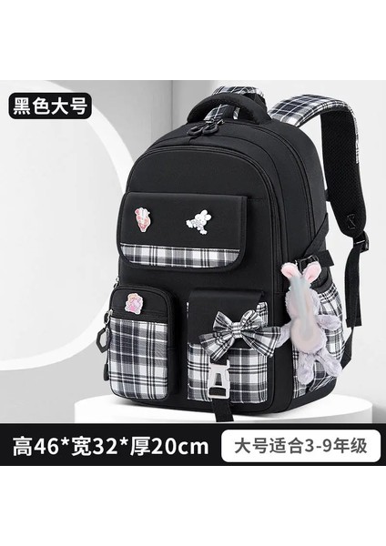 Omurga Ergonomisi Ilköğretim Okulu Öğrencileri Koruma Kızlar Damalı Sırt Çantası Büyük Kapasiteli Hafif Su Geçirmezlik: Big-C (Yurt Dışından)