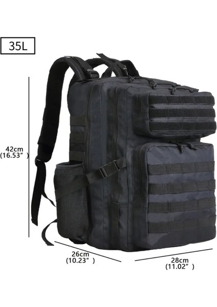 Syzm 35L/50L Taktik Sırt Çantası Açık Naylon Sırt Çantası Molle Kelimyesi Spor Avcısı Balıkçılık Sırpma Treking Bagcolor: Siyah (35L) (Yurt Dışından)