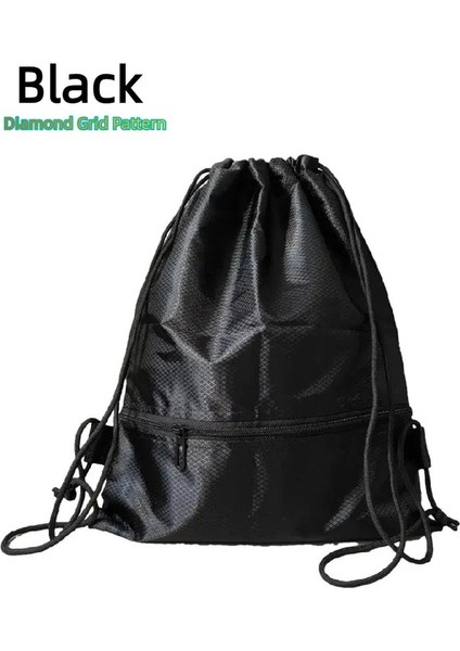 Drawstring Sırt Çantası Hafif Spor Salonu Çantası Erkekler Için Kadınlar Seyahat Depolama Poşkanı: Siyah Su Geçirmez (Yurt Dışından)