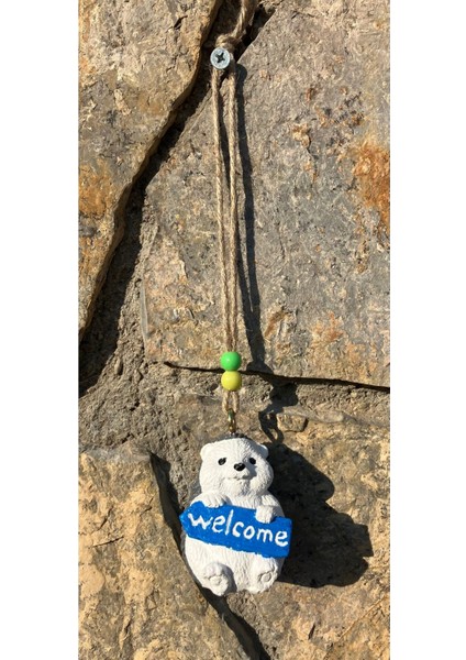 Mavi Balkon Süsü Kirpi Sarkaç Hoşgeldin Tabelası Bahçe Dekorasyonu modelleri