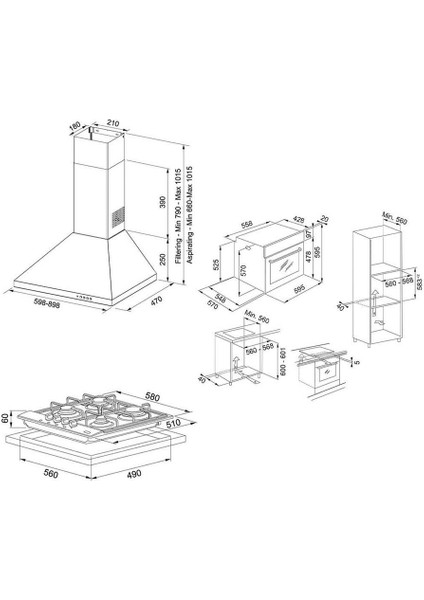 Inox Ankastre Set (Fdl 6165 xs - Fhnl 604 xs - Fsl 82 H xs) fiyatları