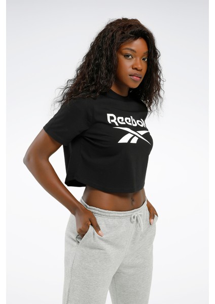 ID T-SHIRT Siyah Kadın Kısa Kol T-Shirt