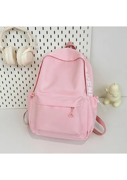 Kadınlar Için Su Geçirmez Naylon Sırt Çantası Basit Düz Renkli Kitap Çantası Seyahat Sırt Çantası Öğrenci Kızlar Için Sırt Çantası: Bej (Yurt Dışından)