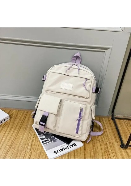 Canvas Kadınlar Sırt Çantası Öğrencileri Kızlar Için Okul Çantaları Genç Sevimli Çok Cep Schoolbag Sırt Çantası Çanta Dizüstü Backpackcolor: Pink (Yurt Dışından)