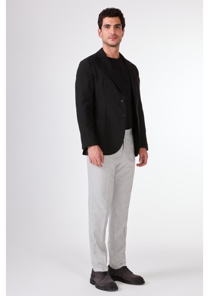 Siyah Balıksırtı Desen Torba Cep Slim Fit Erkek Ceket fırsatları