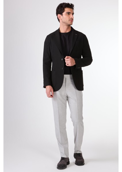 Siyah Balıksırtı Desen Torba Cep Slim Fit Erkek Ceket indirimleri