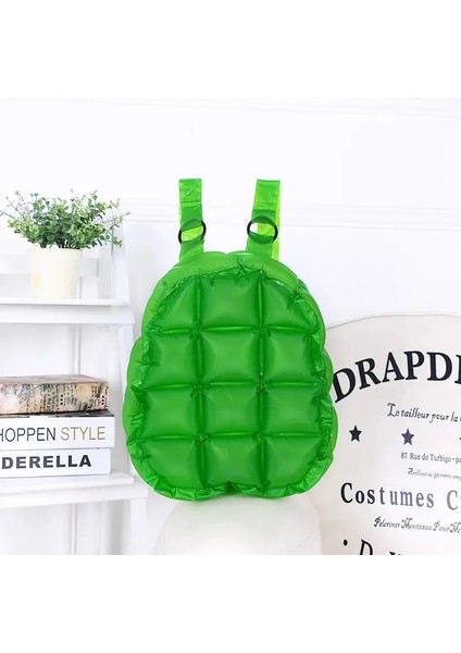 Şişme Büyük Kapasiteli Pvc Sırt Çantası Sevimli Çift Omuz Plaj Yüzme Çantası Su Geçirmez Şeker Renk Okul Çantası Şık Chi Renk: Yeşil (Yurt Dışından)