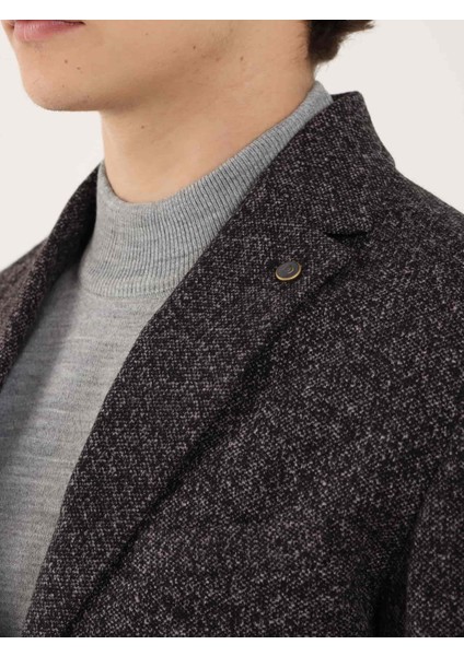 Siyah Erkek Slim Fit Melanj Desenli Casual Mono Yaka Ceket indirimleri