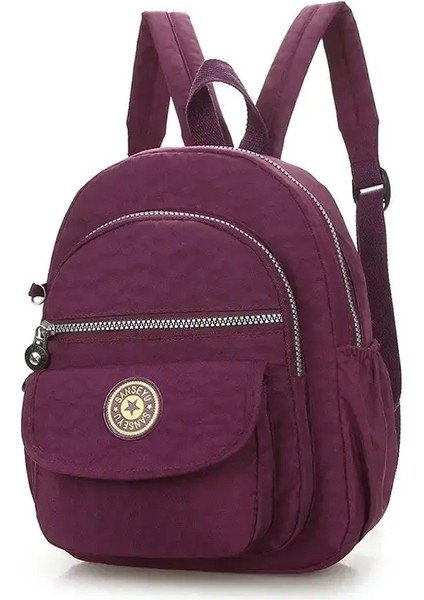 Yeni Feminina Su Geçirmez Naylon Çipler Kadın Sırt Çantaları Kadın Okul Sırt Çantaları Genç Kızlar Mochila Seyahat Çantası Gündelik El Çantası: Koyu Mor (Yurt Dışından)