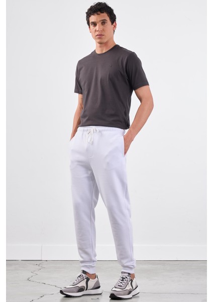 Beyaz Bağcıklı Erkek Regular Fit Eşofman Altı modelleri