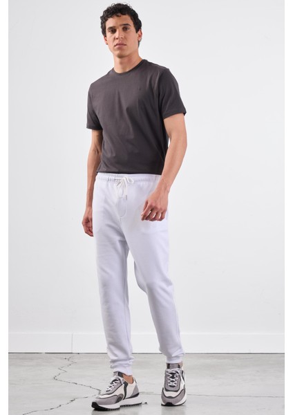 Beyaz Bağcıklı Erkek Regular Fit Eşofman Altı indirimleri