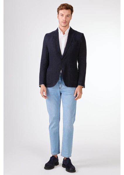 Lacivert Mono Yaka Slim Fit Erkek Ceket fiyatları
