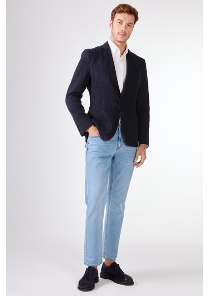 Lacivert Mono Yaka Slim Fit Erkek Ceket modelleri