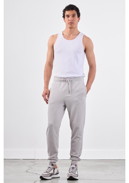 Açık Gri Bağcıklı Erkek Regular Fit Eşofman Altı fiyatları