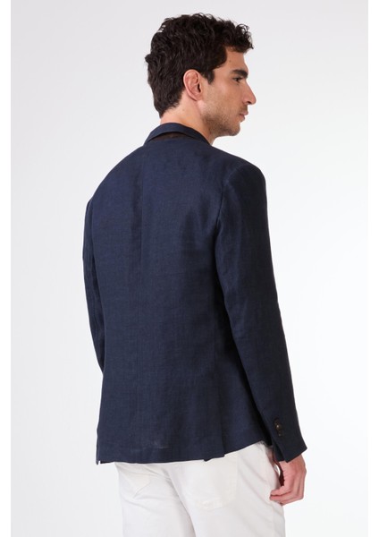 Lacivert Mono Yaka Slim Fit Erkek Ceket fırsatları