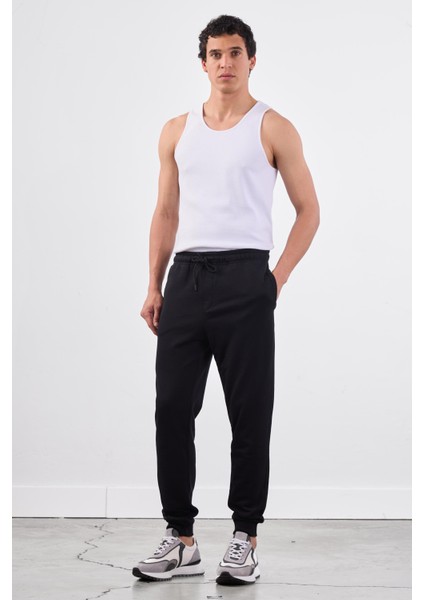 Siyah Bağcıklı Erkek Regular Fit Eşofman Altı modelleri