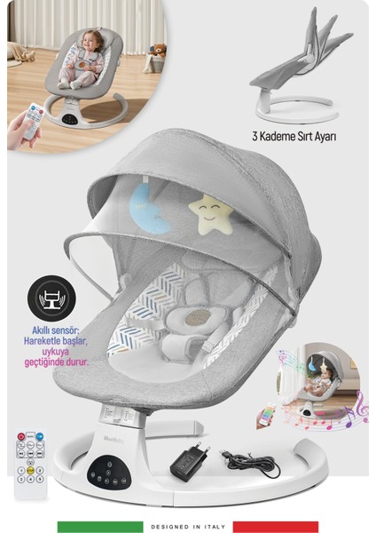 Movibaby Hareket Sensörlü Otomatik Ana Kucağı-Grey