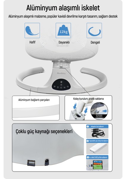 Movibaby Hareket Sensörlü Otomatik Ana Kucağı-Grey modelleri