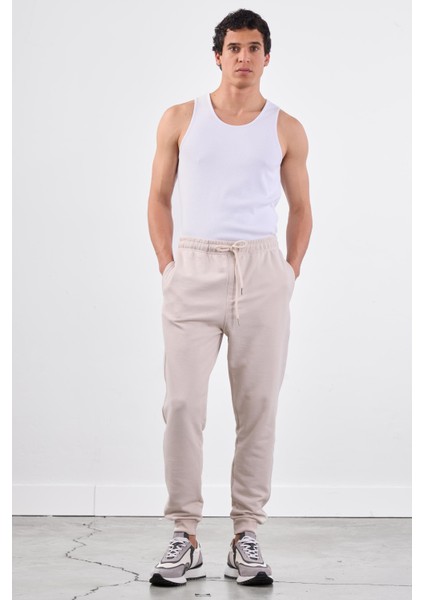 Bej Erkek Eşofman Altı - Regular Fit