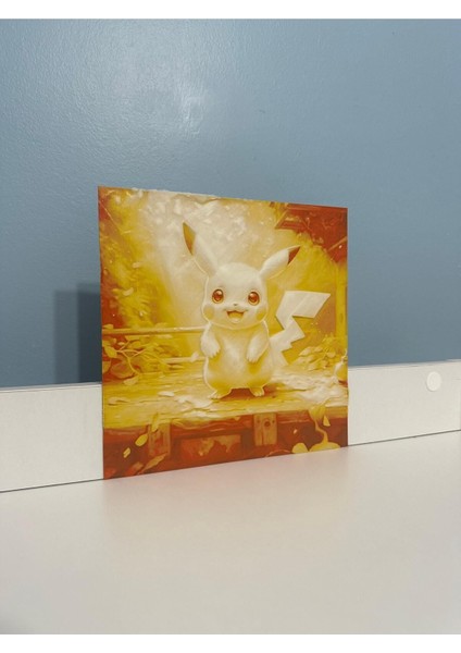 Canlı Sarı Pikachu Kabartma Duvar Süsü, Eğlenceli Dekorasyon Parçası