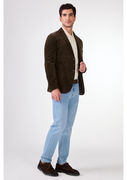Kahve Kadife Torba Cep Slim Fit Erkek Ceket fırsatları