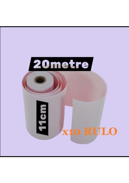 Ecg Ekg Termal Isıya Duyarlı Kalın Gramajlı Ecg Ekg Kağıdı 11CM - 20METRE 10 Adet Rulo