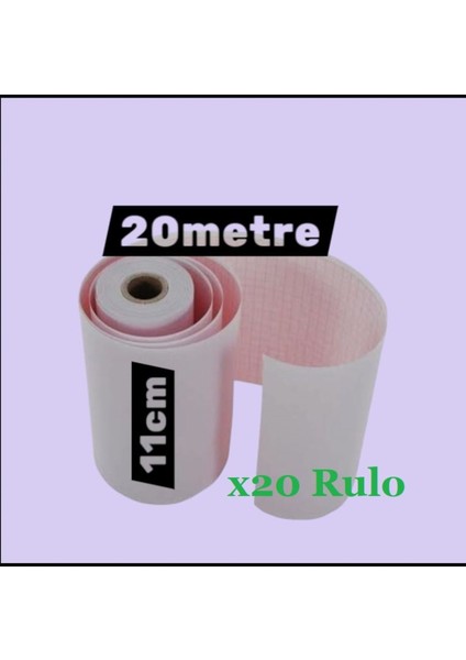 Ecg Ekg Termal Isıya Duyarlı Kalın Gramajlı Ecg Ekg Kağıdı 11CM - 20METRE 20 Adet Rulo