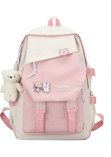 Su Geçirmez Genç Naylon Kitap Çantası Büyük Kapasiteli Kolej Sırt Çantası Moda Okul Çantası Sevimli Kızlar Erkekler Seyahat Backbag Kolej Çantası Renk: 04 Sadece Çanta (Yurt Dışından)