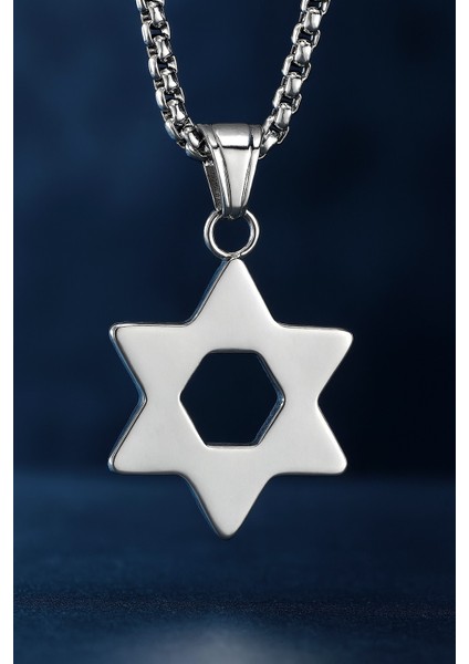 Paslanmaz Çelik Heksagram Davud Yıldız Kolye fırsatları