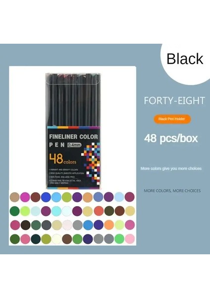 100/12 Renkler Journal Pens Renkli Ince Nokta Kalem Fineliner Kalem Not Alma Takvim Gündemi Sanat Malzemeleri Kırtasiye Renk: 48 Renk Işaretleri (Yurt Dışından)