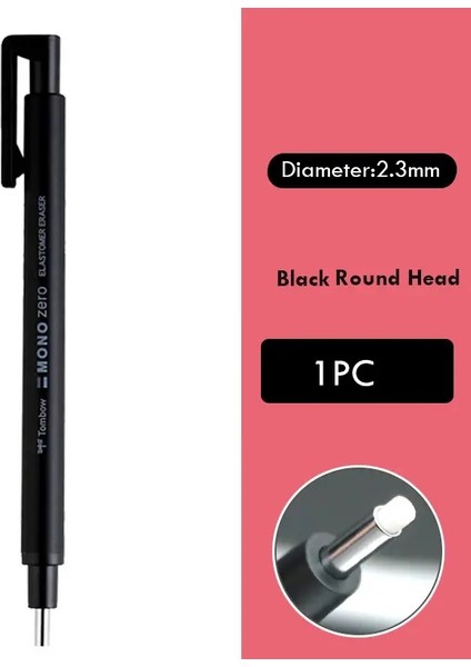 Japonya Kırtasiye Mono Sıfır Silgi Mekanik Kalem/kalem Kauçuk Kalem Pres Türü Yazma Çizim Art Suplicecolor: Yuvarlak Doldurma (2pcs) (Yurt Dışından)