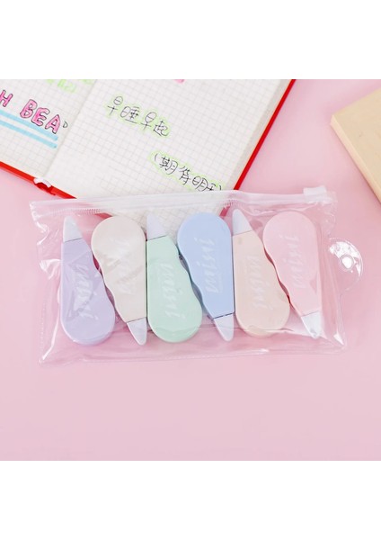 6pcs/set Sevimli Macaron Renk Düzeltme Bandı, Anında Düzeltmeler Beyaz, Ofis Için Düzeltme Bandı, Ofis, Işçilik Malzemeleri Color: Macarons Stili (Yurt Dışından)