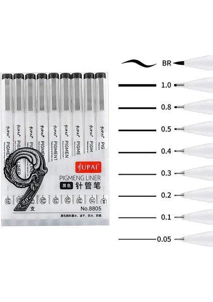 9 Pcs Manga Işaretçileri Fırça Kalem Seti Okul Eskiz Çizim Graffiti Graffiti Keçe Işaretleri Kırtasiye Sanat Işaretçileri Sarf Malzeme: 8 Pcs Set (Yurt Dışından)