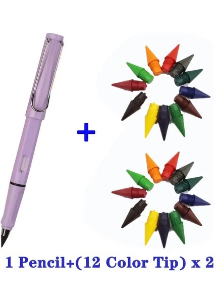 Yeni Teknoloji 12 Renkli Sonsuz Kalem Yok Mürekkep Yok Kawaii Sınırsız Kalem Okulu Çocukları Sanat Eskiz Boya Kırtasiye Renk: Mor Kalem Seti (Yurt Dışından)