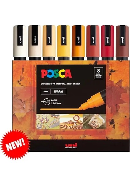 Yeni 8 Molors Japonya Uni Posca Marker Pc-5m Su Geçirmez Akrilik Marcadores Sanat Malzemeleri Graffiti Manga Tasarım Boyama Kırışım Kilo: Pc-5m 8c Metalik (Yurt Dışından)