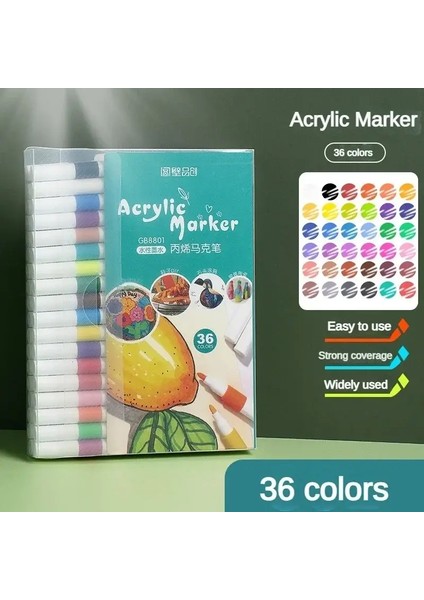 Akrilik Marker Kalem Seti 12-80 Renkler Sanat Renk Graffiti El Defteri Işaretçi Boya Kalemi Dıy Boyama Akrilik Sanat Boyama Kırtasiye Renk: 36 Renk (Yurt Dışından)