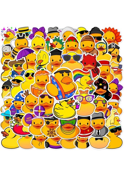 10/25/50PCS Dıy Scrapbook Kırtasiyesi Için Güzel Ördek Karikatür Graffiti Çıkartmaları Su Şişesi Telefon Dizüstü Gitar Çıkartma Renk: 50 Pcs Tüm (Yurt Dışından)
