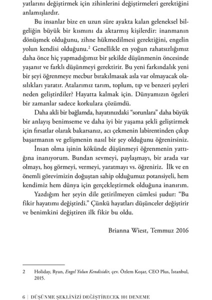 Düşünme Şeklinizi Değiştirecek 101 Deneme - Brianna Wiest modelleri