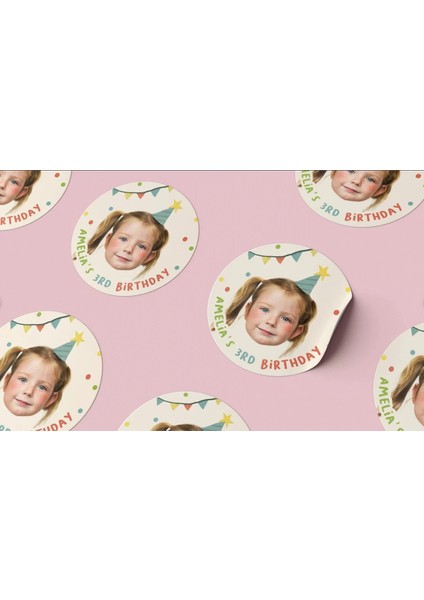 Kişiselleştirilmiş Kids Doğum Günü Çıkartmaları Özel Çocuk Doğum Günü Partisi Dönüş Hediyeleri Özel Metin Etiketleri Renk: 7CM100PCS (Yurt Dışından)