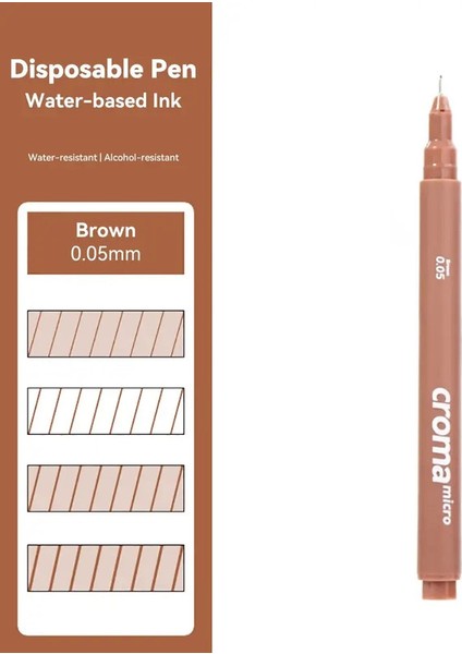 Micron Liner Fineliner Kalem 0.05 0.03 0.1 0.5 Fırça Uçu Siyah Kahverengi Fineliner Çizim Manga Çizim Kalemi Renk Kroki Kırtasiye Renk: 1 Pc 0.05 Kahverengi (Yurt Dışından)