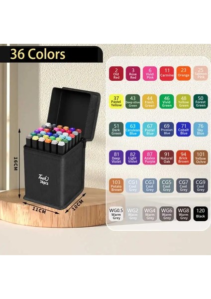 24-168 Renkler Işaretçiler Fırça Çizim Çizim Diy Renkini Boyamak Için Fosforlu Okul Sanat Malzemeleri Sanatçı Kırtasiye Noel Hediyeleri Renk: 36 Renk (Yurt Dışından)