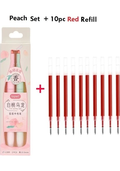 Lopet Meyveli Kalem Bükülme Eylem St-Nib Gradyan Renk Çubuğu Düşük Yerçekimi Jel Kalemler 0.5mm Toksik Olmayan Hızlı Kuru Sevimli Estetik Kırtasiye Renk: Peach Rd Çekirdek Seti (Yurt Dışından)