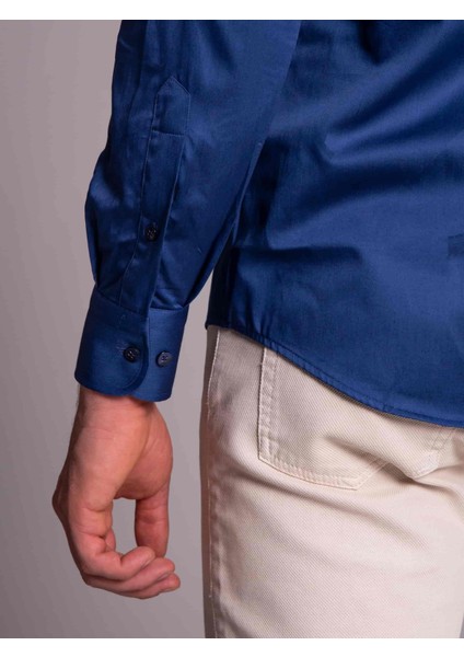 İndigo Erkek Slim Fit Düz Gömlek-DU2999011001A modelleri